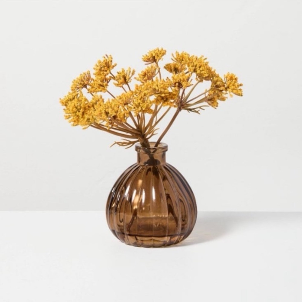 8" Faux Sedum Arrangement Amber Vase Yellow - Hearth & Hand Magnolia